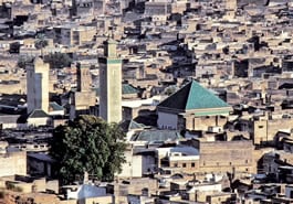 Two years before Leo was born in 1494, his family fled the Spanish conquest of Granada and settled in Fez, Morocco, where Leo attended school at the Karaouine Mosque. Its minaret, above, remains a leading landmark of the city. 